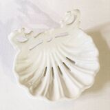 White enameled cast iron soap dish