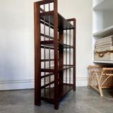 Dark wood folding bookcase 4 shelves