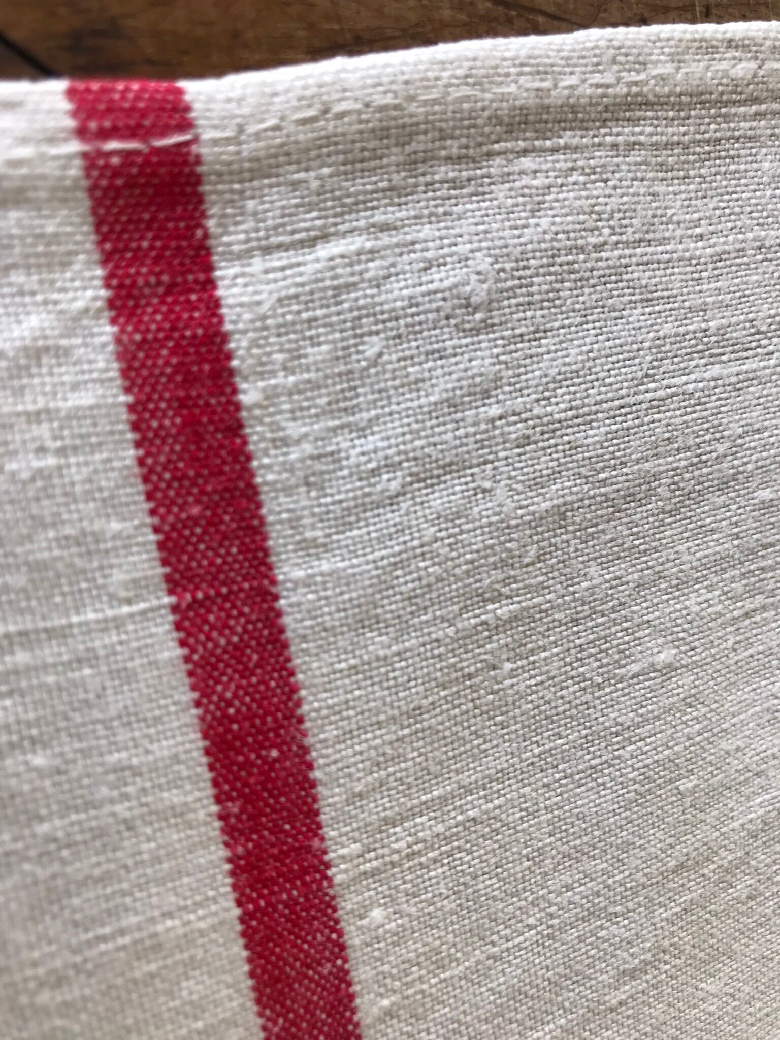 Old linen and hemp towel monogrammed MR