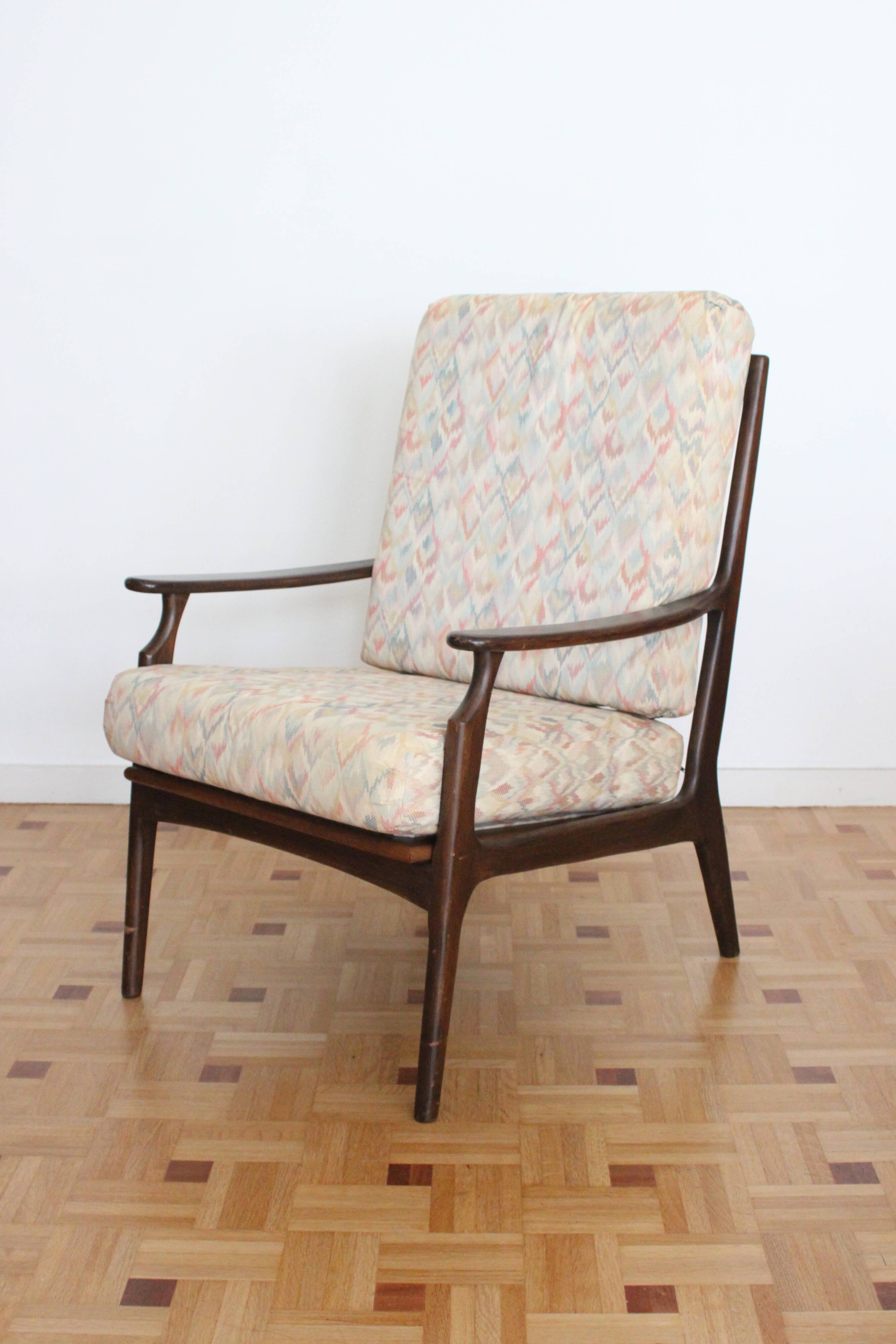 Fauteuil relax vintage en bois de style scandinave, 1950