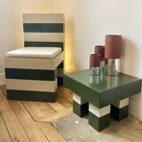 Pradier Jeauneau Monoprix lacquered striped stool