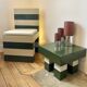 Pradier Jeauneau Monoprix lacquered striped stool