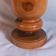 Vintage hand-turned solid olive wood vase – 1970s