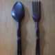 Large wooden serving cutlery folk art vintage African art