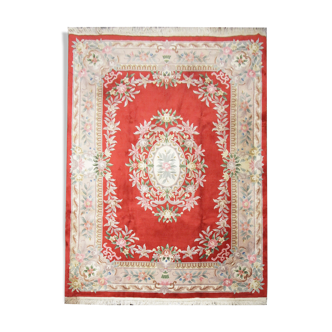 Tapis chinois rouge en laine 275x397cm