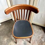 Chaise bistrot en bois foncé et noir