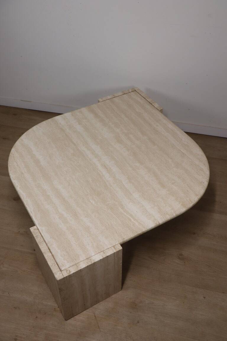 Travertine coffee table, 1980