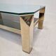 Belgo chrom coffee table 23kt gold plated, 1970's