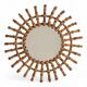 Midcentury Sunburst Mirror, Bamboo & Rattan, Handmade in France, 1950s