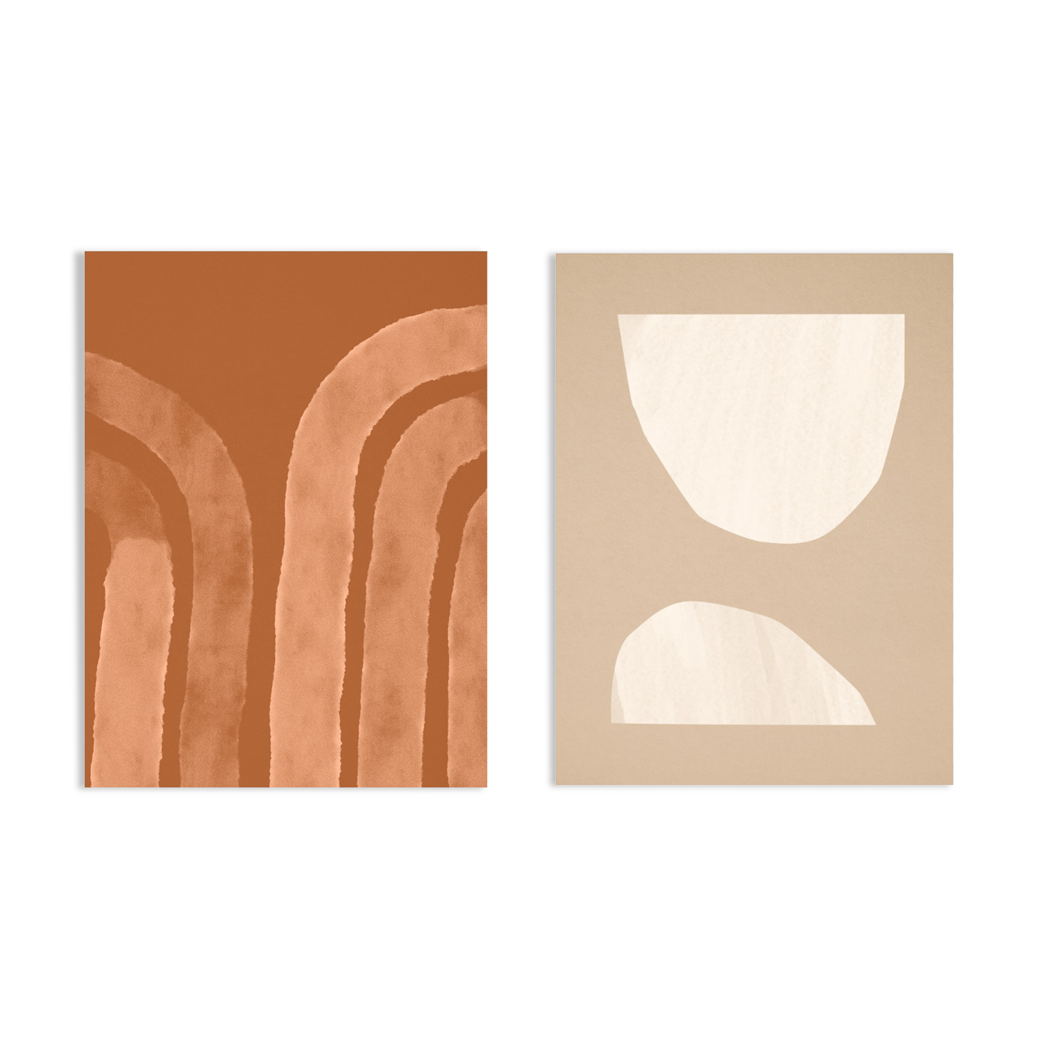 Pair of giclee prints, abstract wall art set of two, 50x70cm