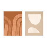 Pair of giclee prints, abstract wall art set of two, 50x70cm