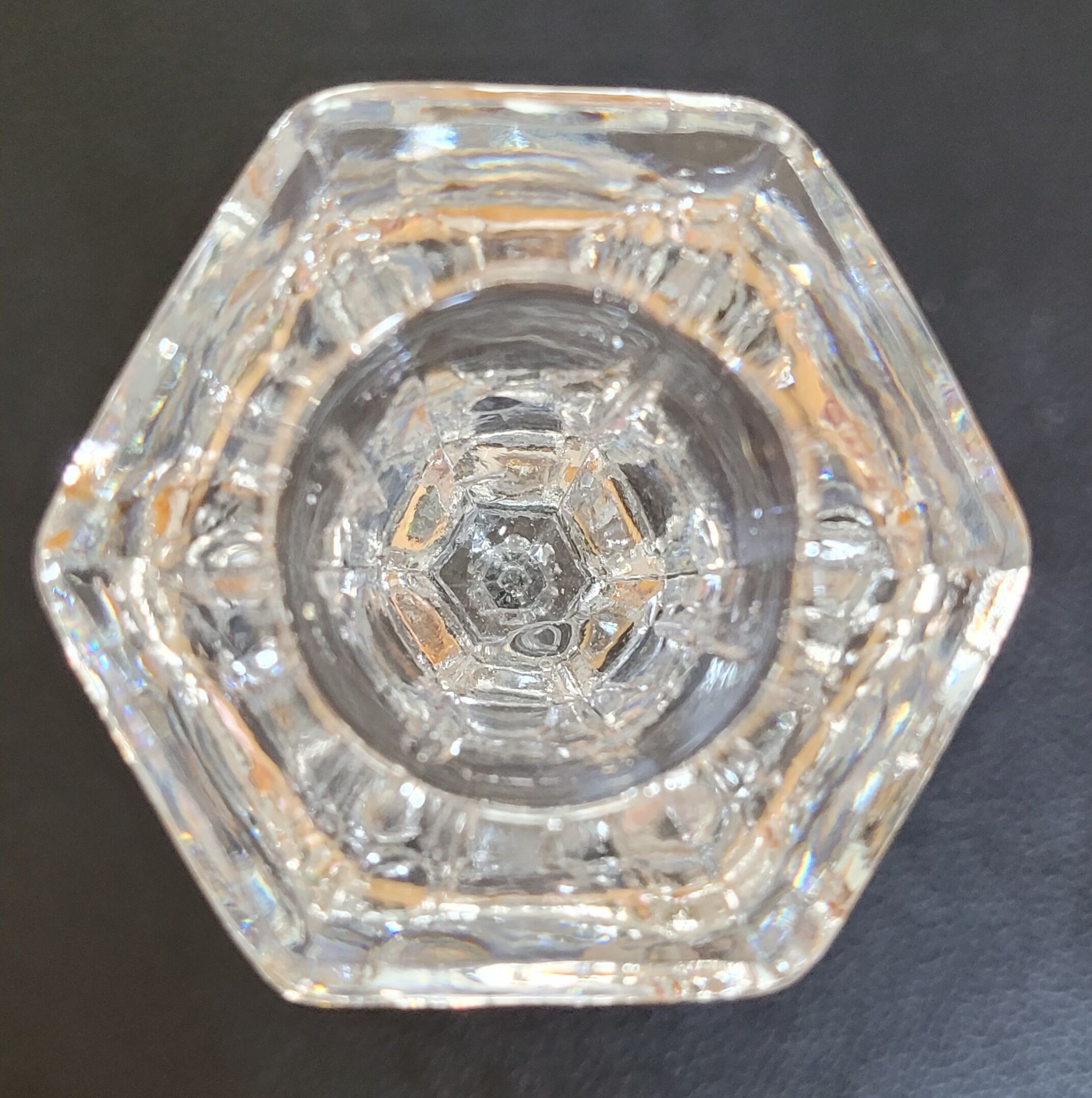 Old molded glass candle holder