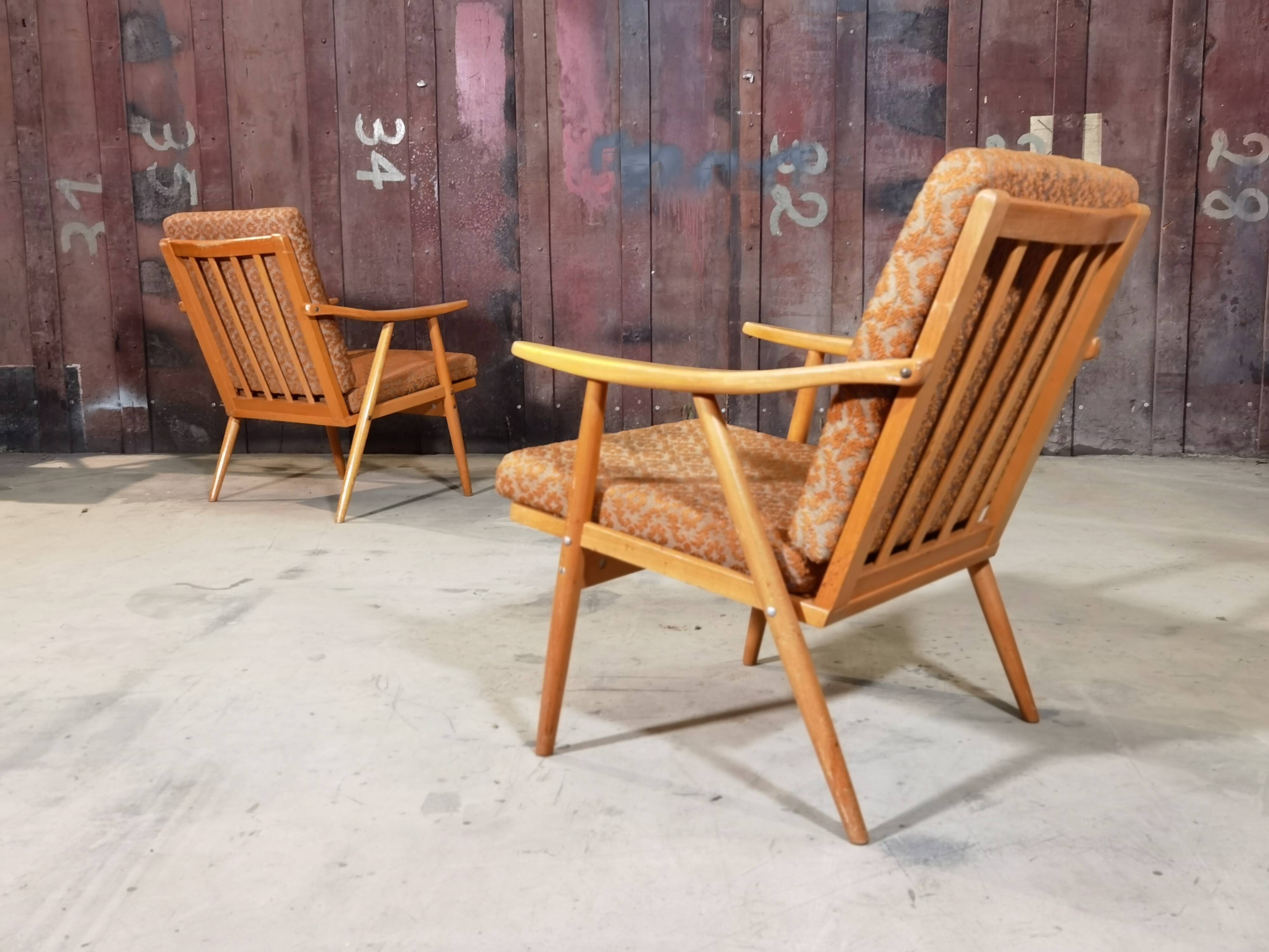 Paire de fauteuils Thonet Boomerang