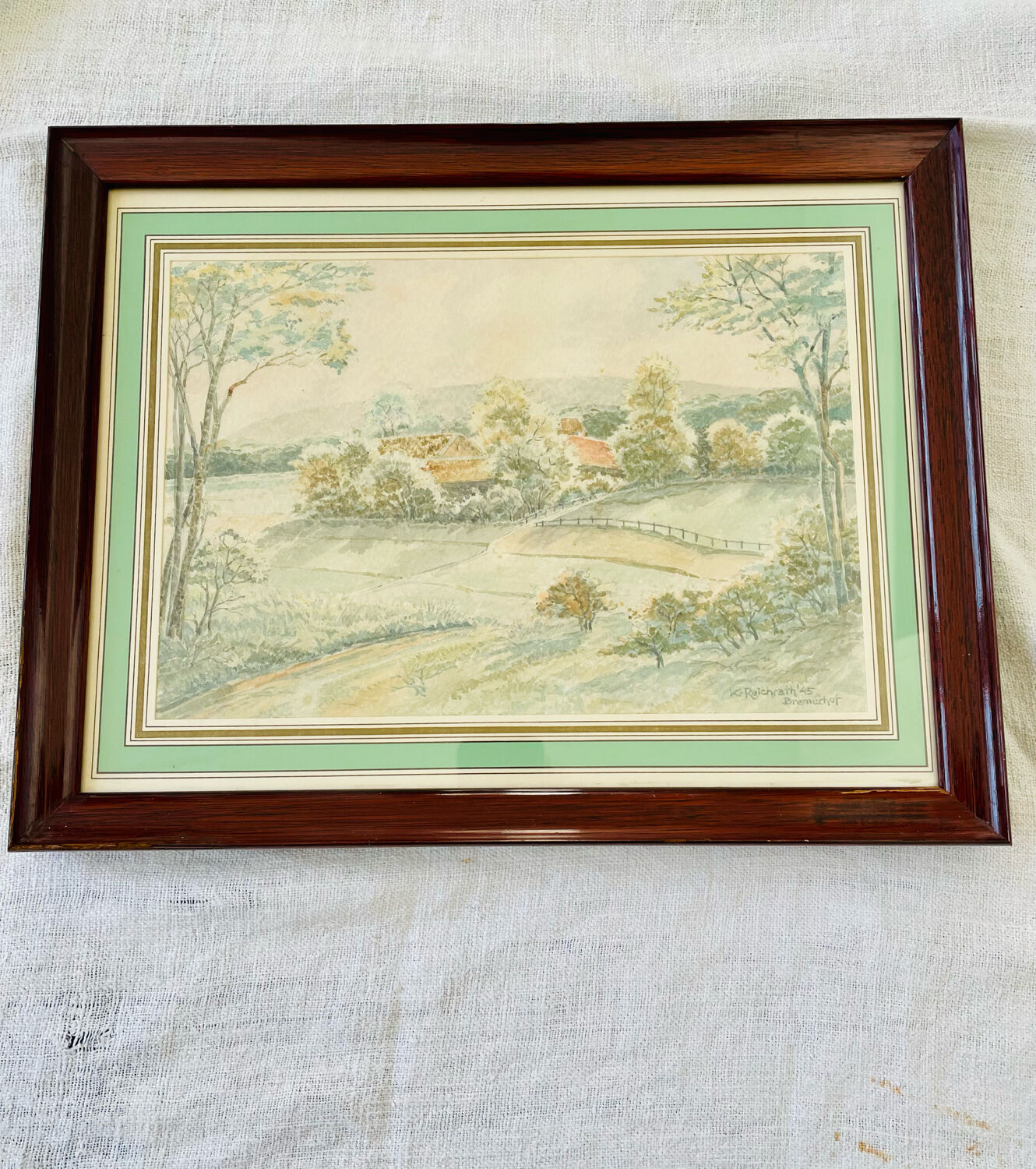 Watercolor frame K.Reichrath'45 Bremerhof