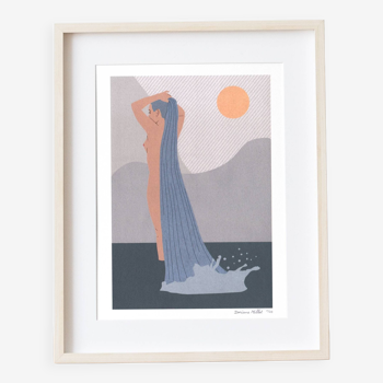 The waterfall, art print 13x18 cm, numbered and signed
