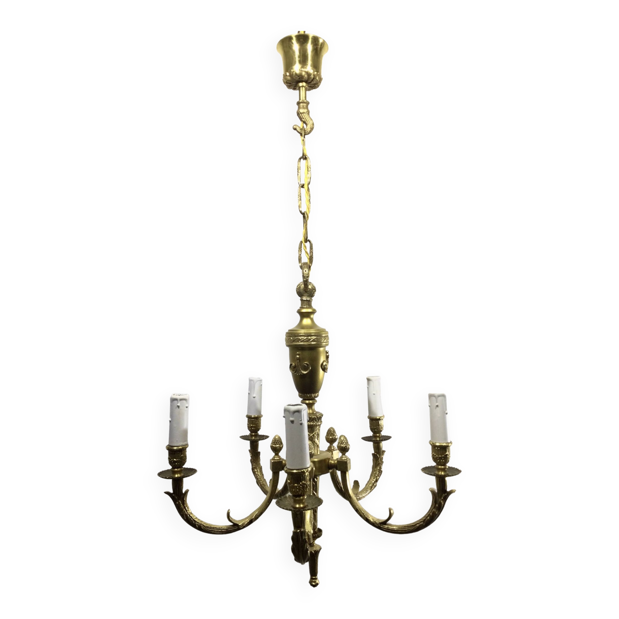 Louis XVI Bronze Chandelier 5 Lights