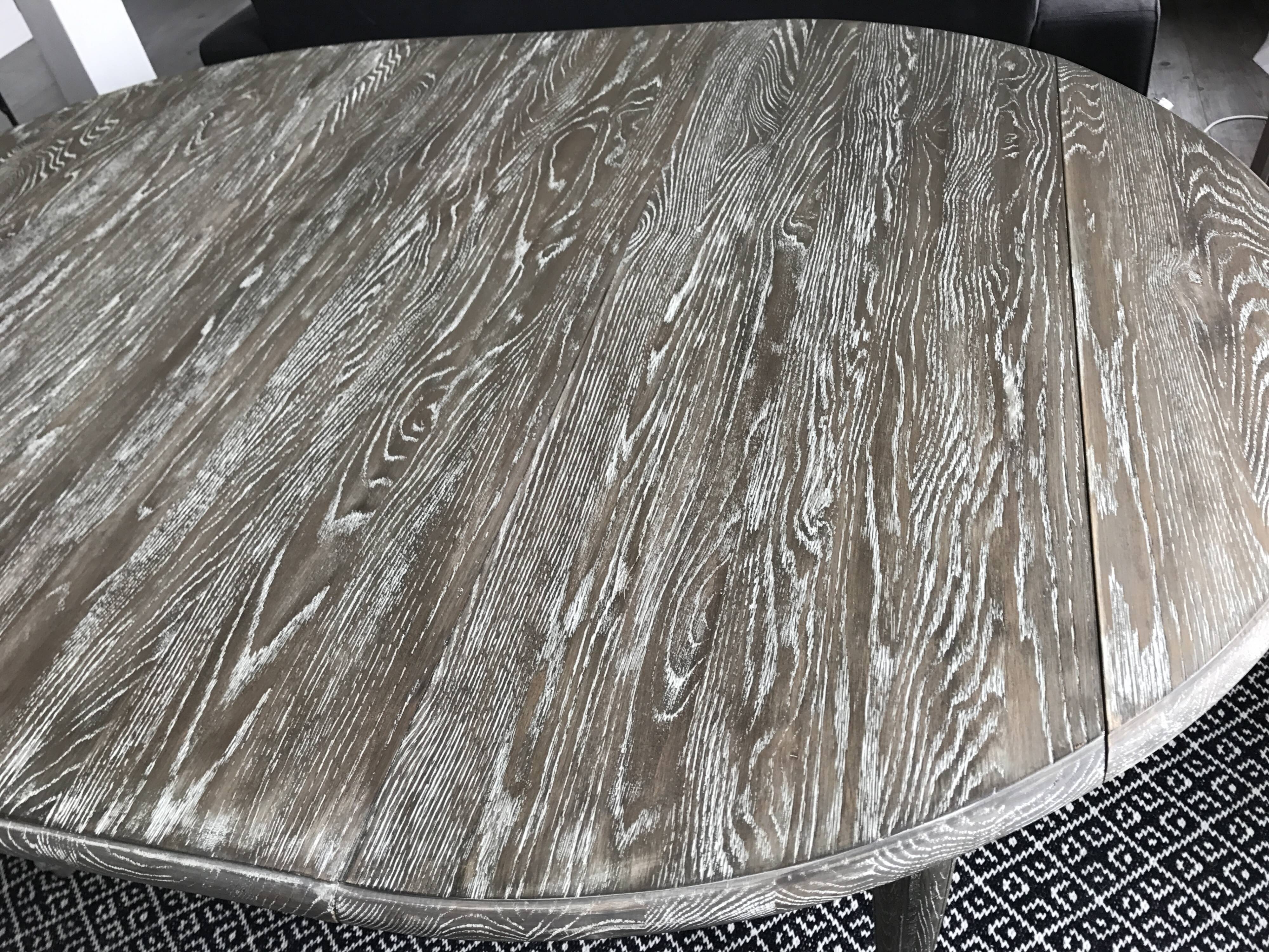 Solid oak table with 4 extension cords