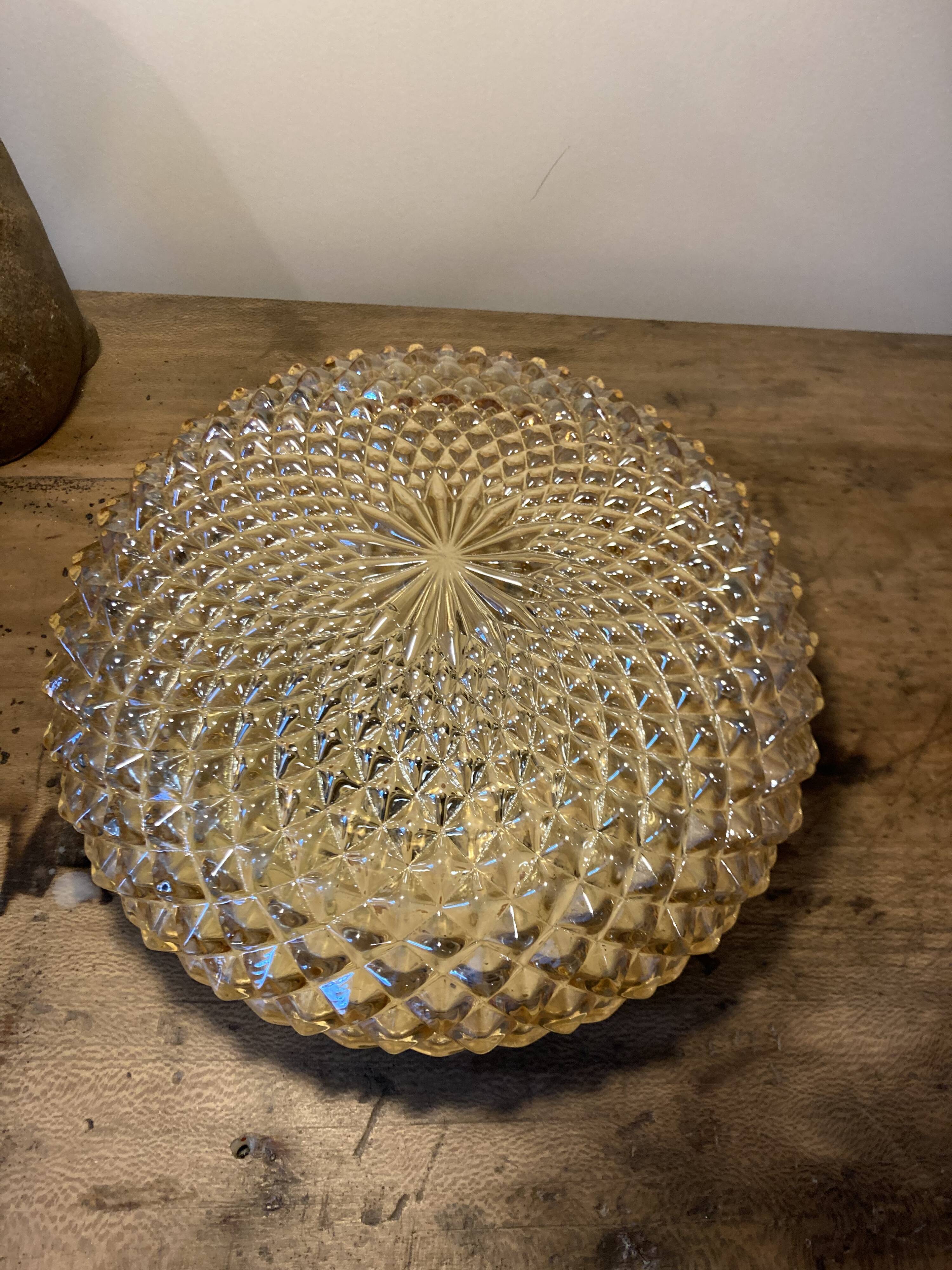 Superb wall light, glass ceiling light, vintage