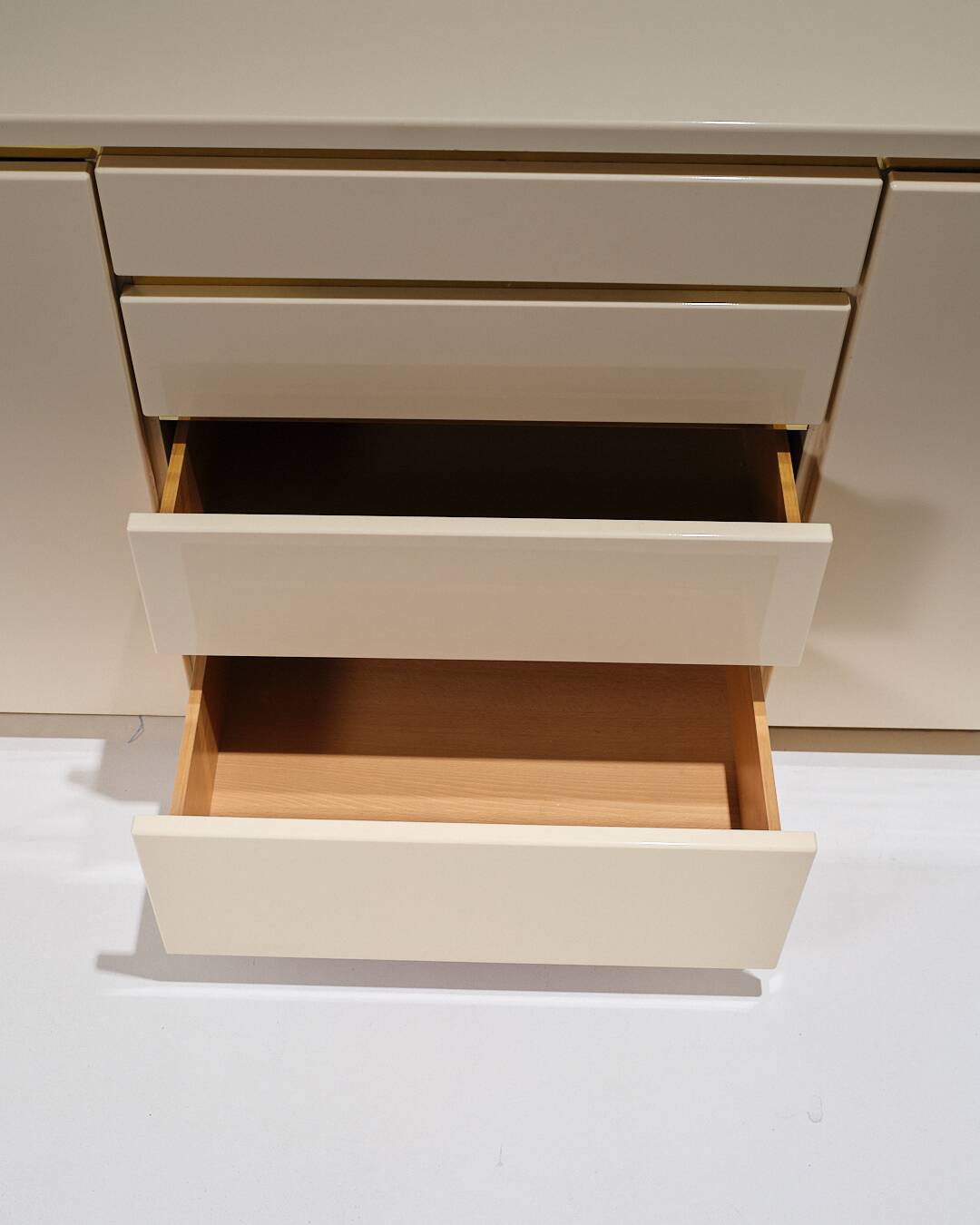 Lacquered Wood and Brass Sideboard, 1970s
