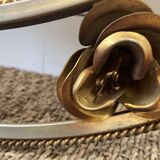 Golden mirror Holywood Regency in gilded metal
