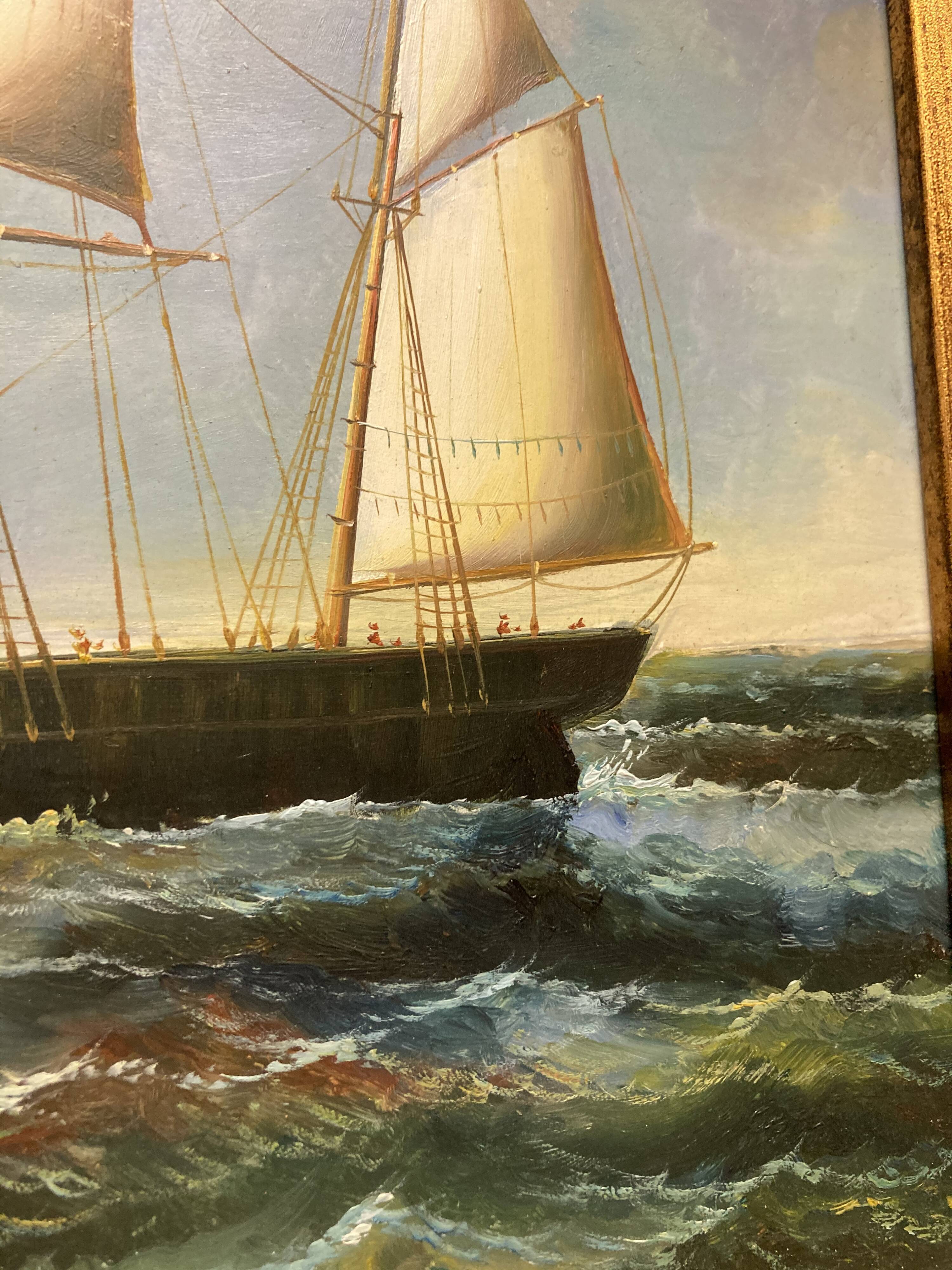 Tableau marine huile sur bois