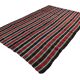 Red & Green Striped Turkish Kilim Rug, 202x312Cm