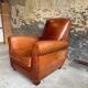Lot de 4 fauteuils club, Cognac