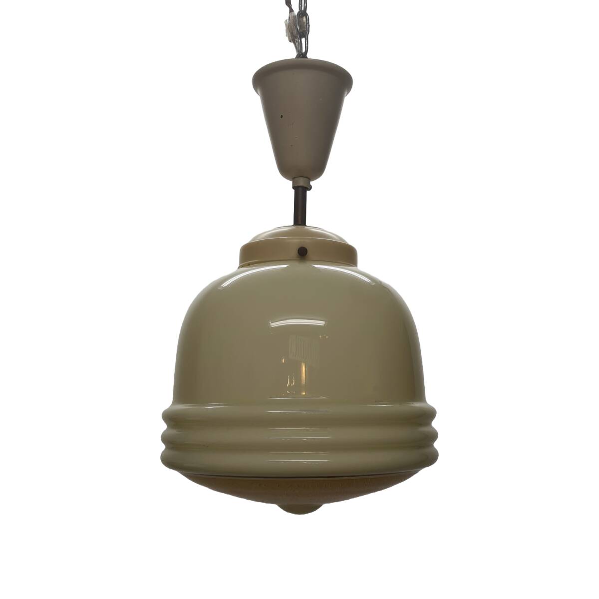 Mid Century Vintage Glass Pendant Lamp, 1950s