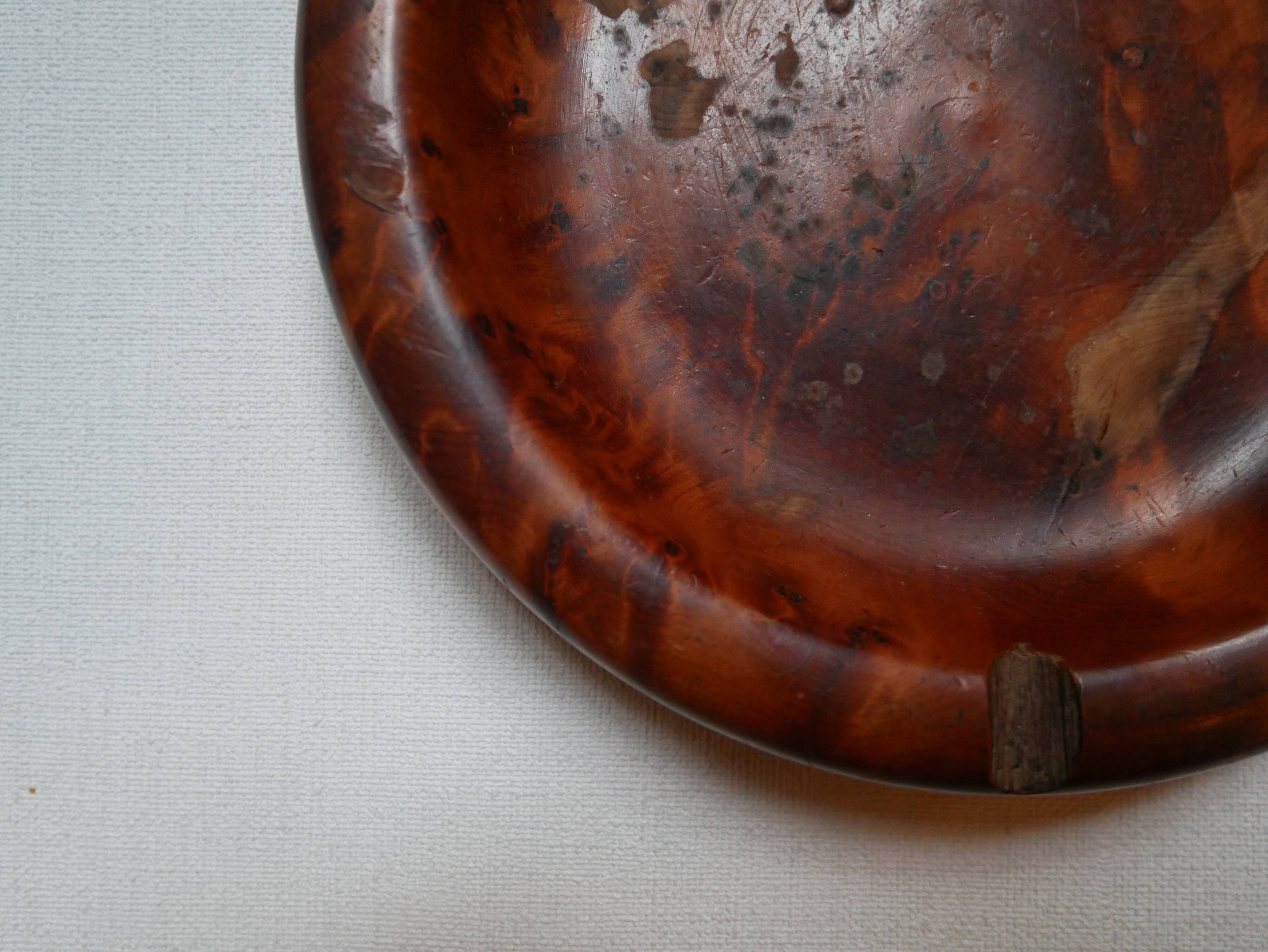 Vintage wooden ashtray, Scandinavian country decorative craft object