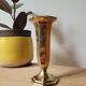Hexagonal brass vase in trumpet shape