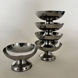 Set of 5 stainless steel bowls