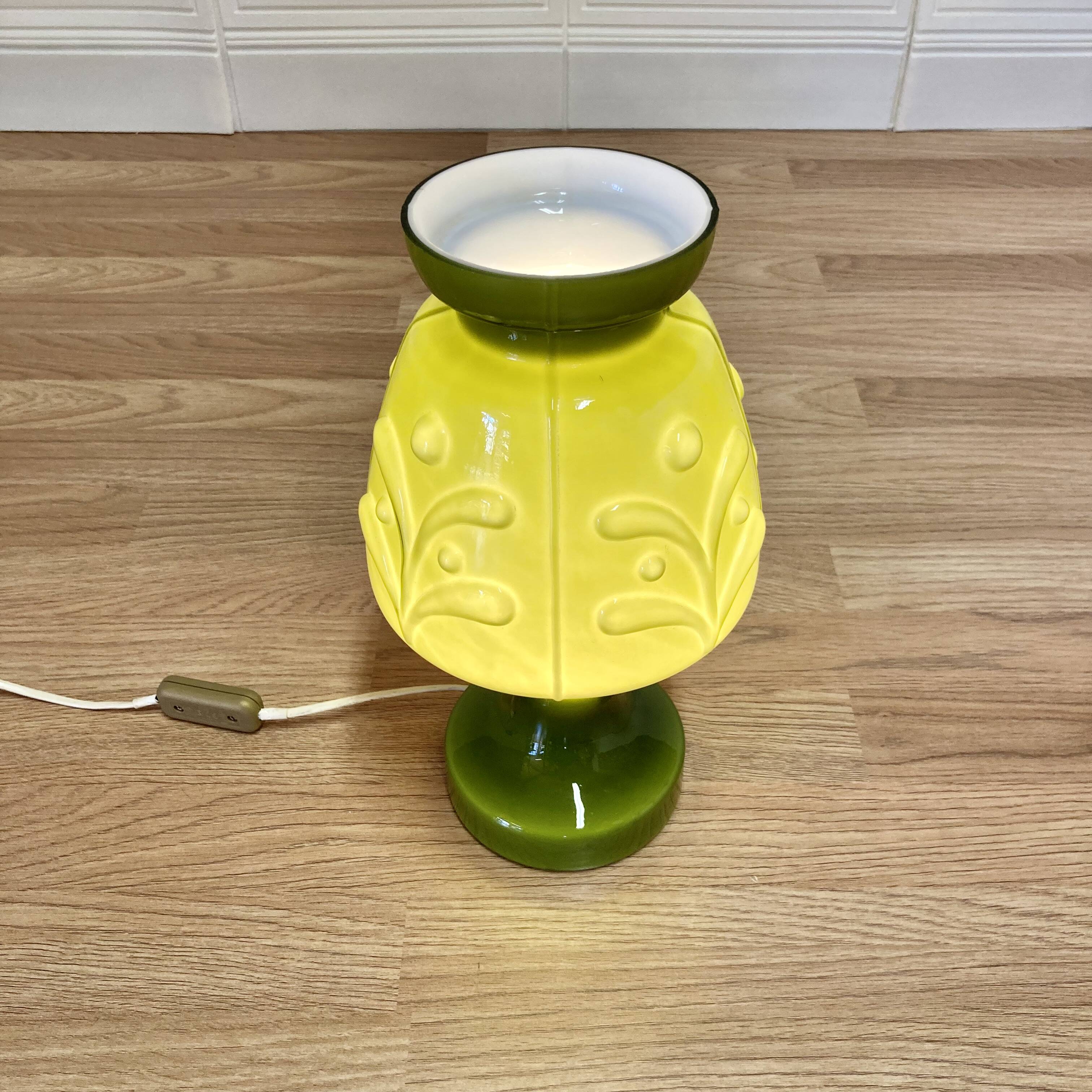 LARGE LAMP FULLY GLASS SCANDINAVIAN DESIGN 1950.