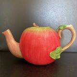Vintage Apple Teapot in Barbotine – Retro / Cottagecore Decor