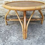 Rattan and bamboo coffee table