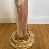 1970' onyx column and gilded bronze corynthian style