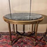 Louis XVI style pedestal table in gilded wood