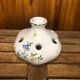 Old moustiers flower stick vase vintage painted white ceramic