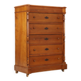 Antique Umbertino chest of drawers in walnut with 5 drawers, 20th Century.