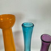 Set of 3 vintage glass paste vases