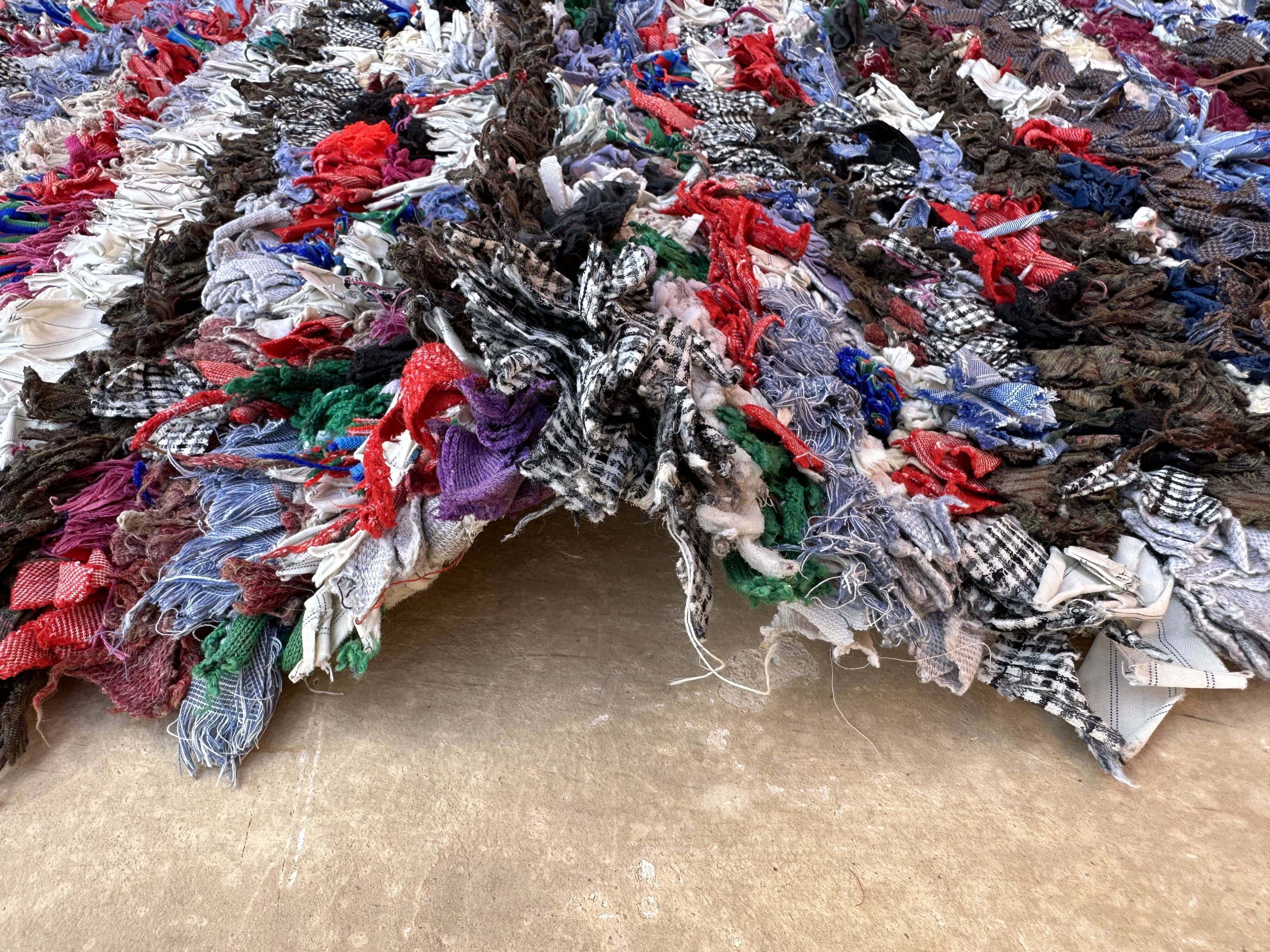 Moroccan carpet boucherouite colored - 75 x 152 cm