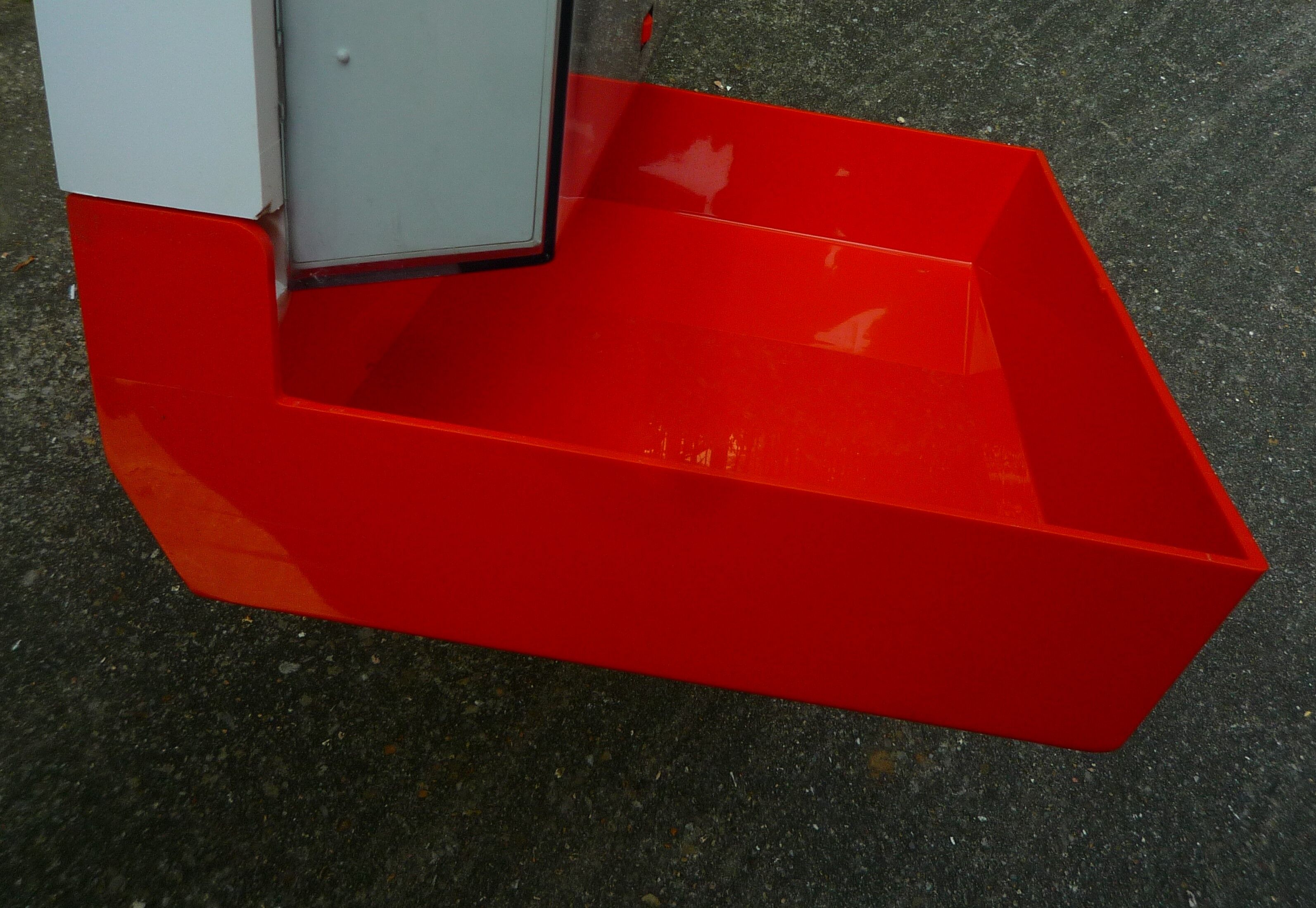 Krupps wall-mounted kitchen scale, orange, vintage 70s