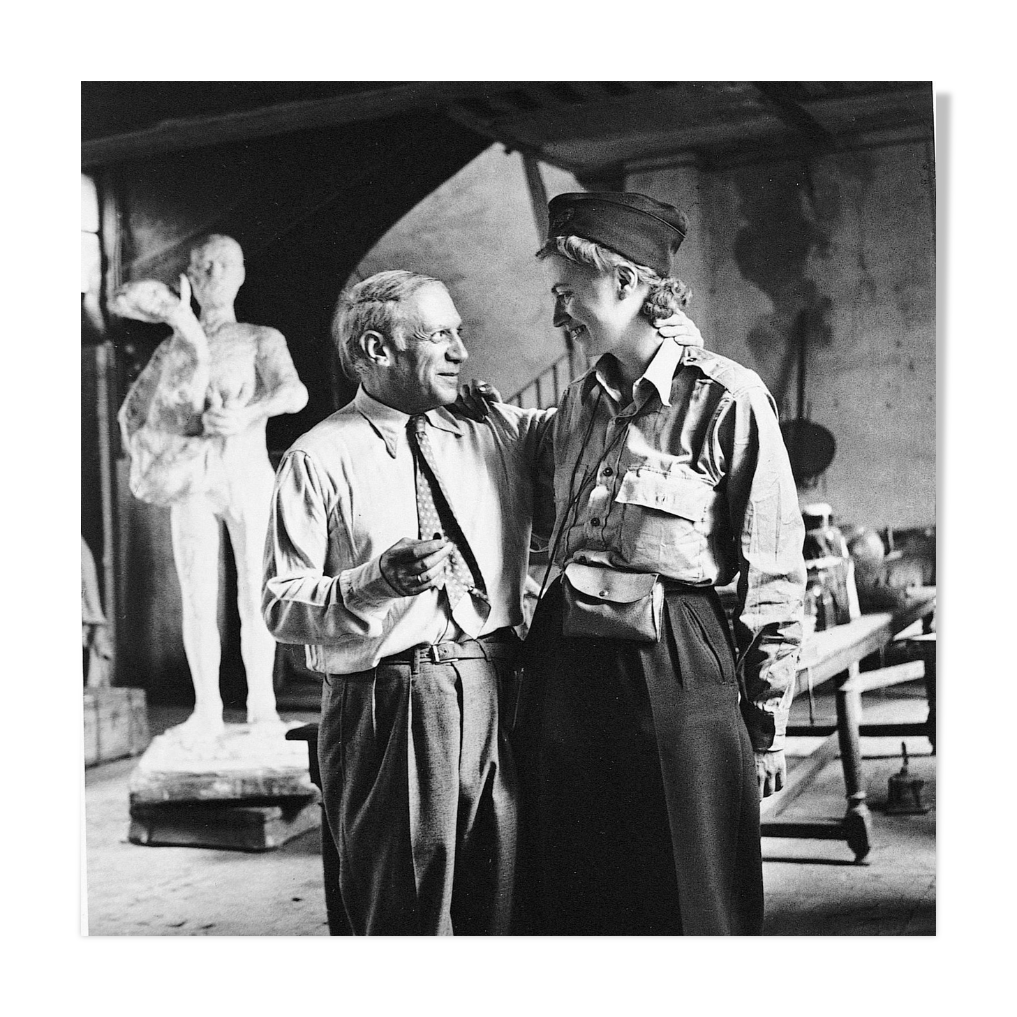 Photography, "Pablo Picasso and Lee Miller", Paris, 1944 / NB / 15 x 15 cm
