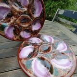 2 majolica oyster plates, Vallauris