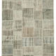 Handwoven anatolian contemporary 173 cm x 246 cm grey patchwork carpet