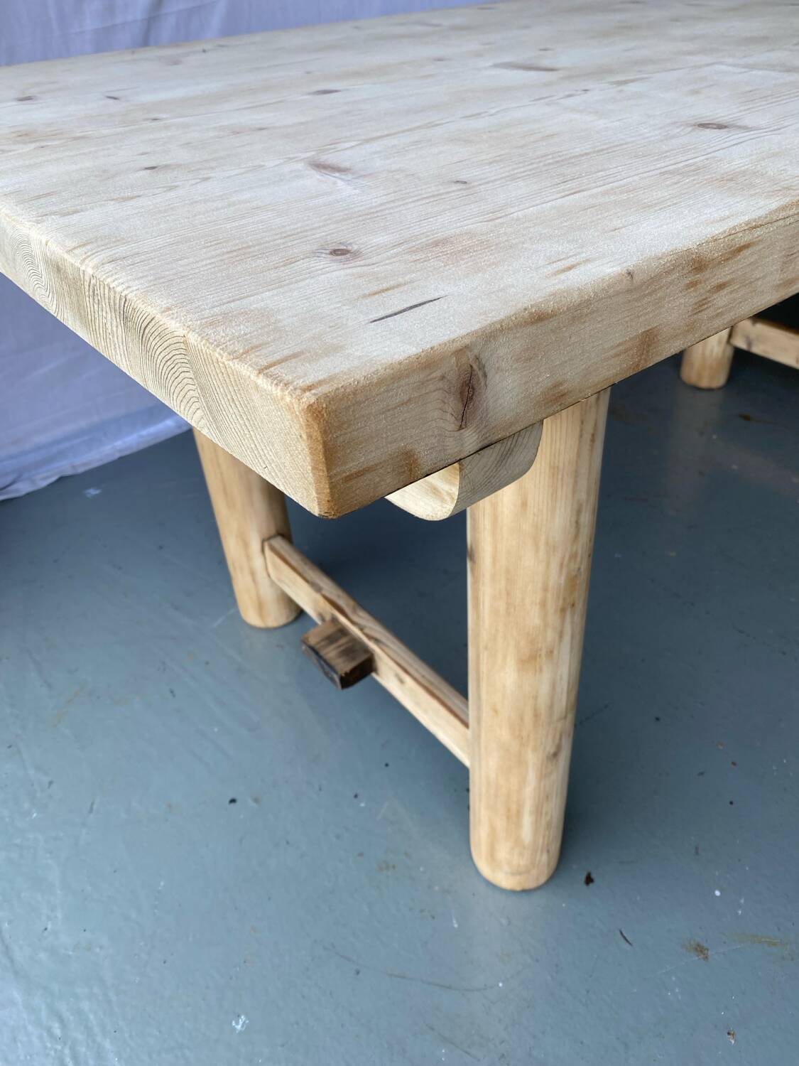 Vintage Farmhouse Dining Table Solid Wood Refurbished 170cm