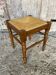 Vintage Turned Wood Stool + Woven Straw Seat #D893