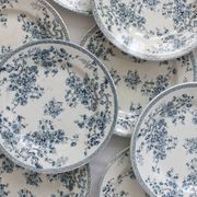 10 flat plates in iron earth "Fleurette" Gien gold medals