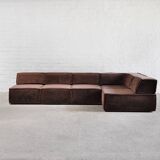 Vintage Modular Trio Sofa in Brown Teddy Upholstery from Cor, 1973, Set of 3