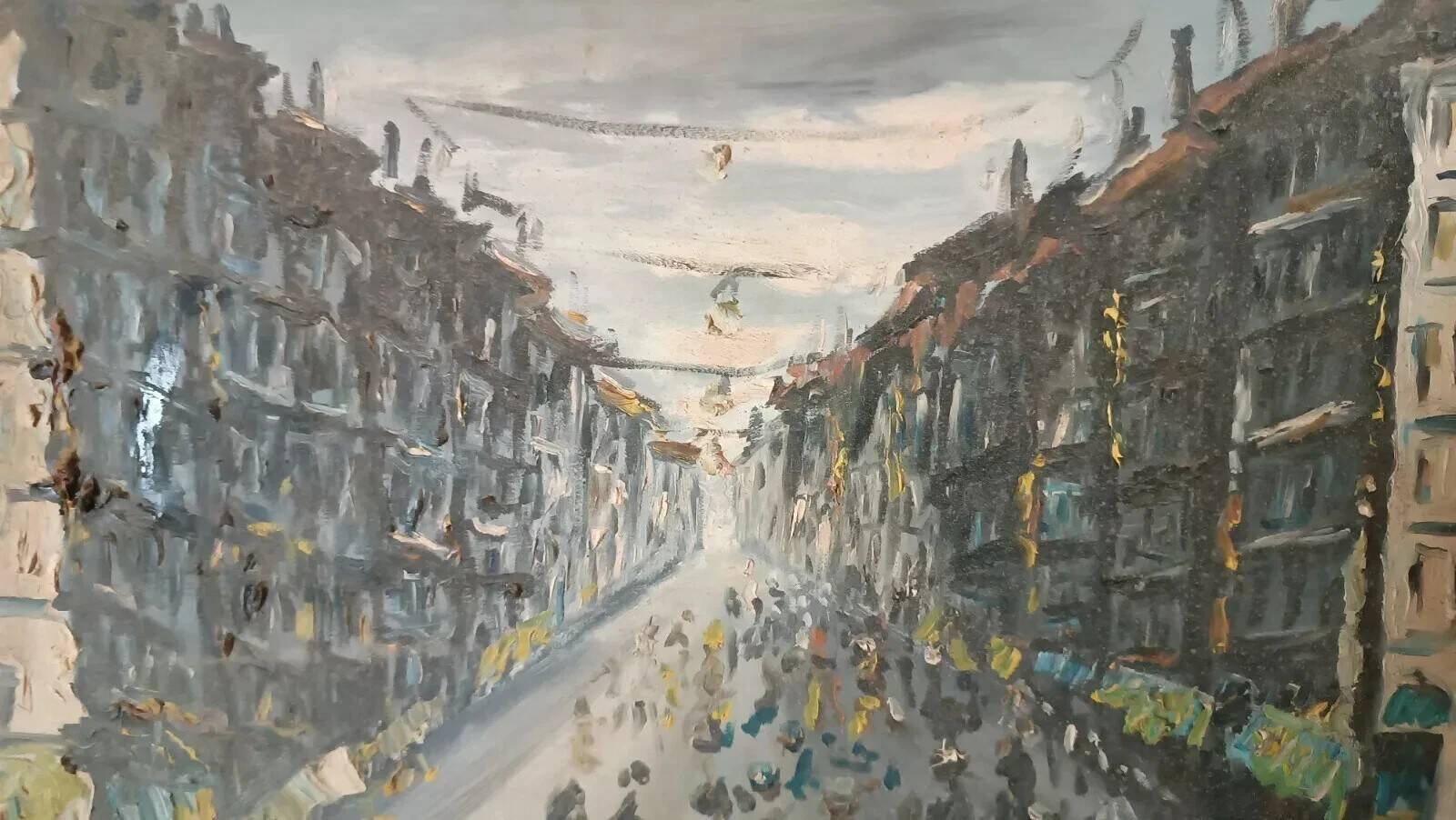 oil painting on canvas signed 1950s