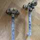 Antique bronze and cast iron chenets